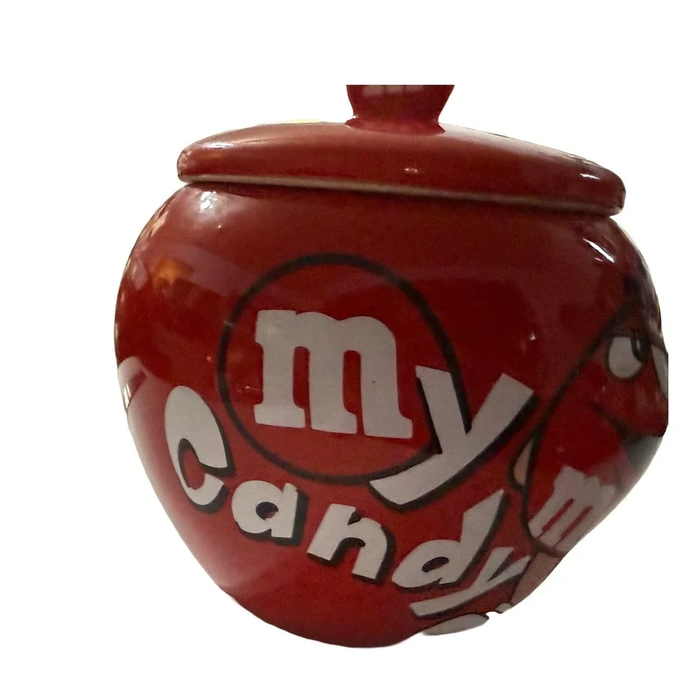 M&M's Red Candy Jar withM&M's Red Candy Jar with Lid Collectible Kitchen Storage